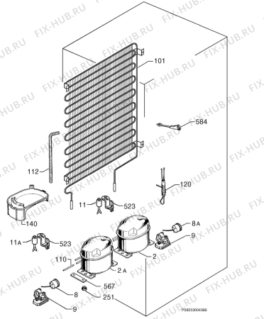 Взрыв-схема холодильника Rex FI22/10LIK - Схема узла Cooling system 017